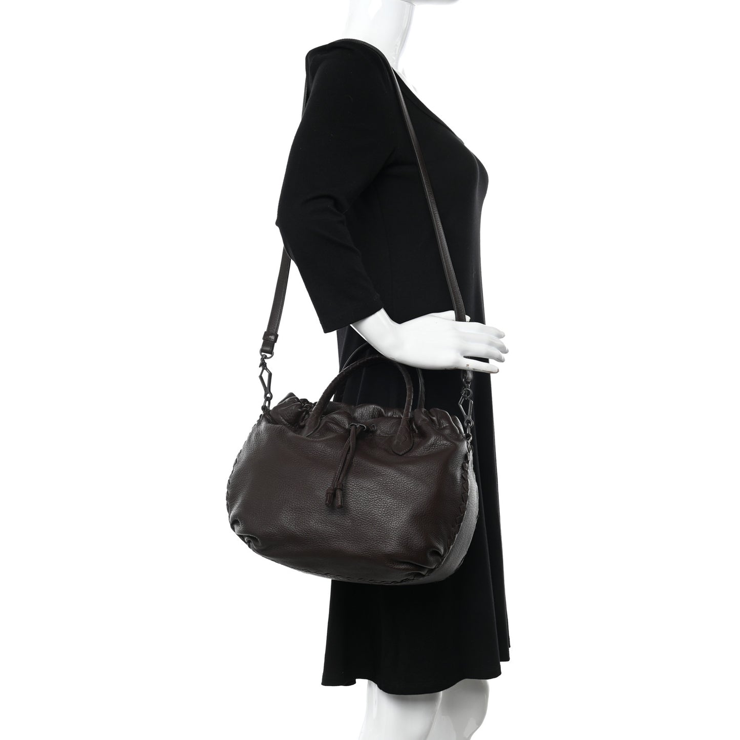 Cervo Intrecciato Satchel Ebano