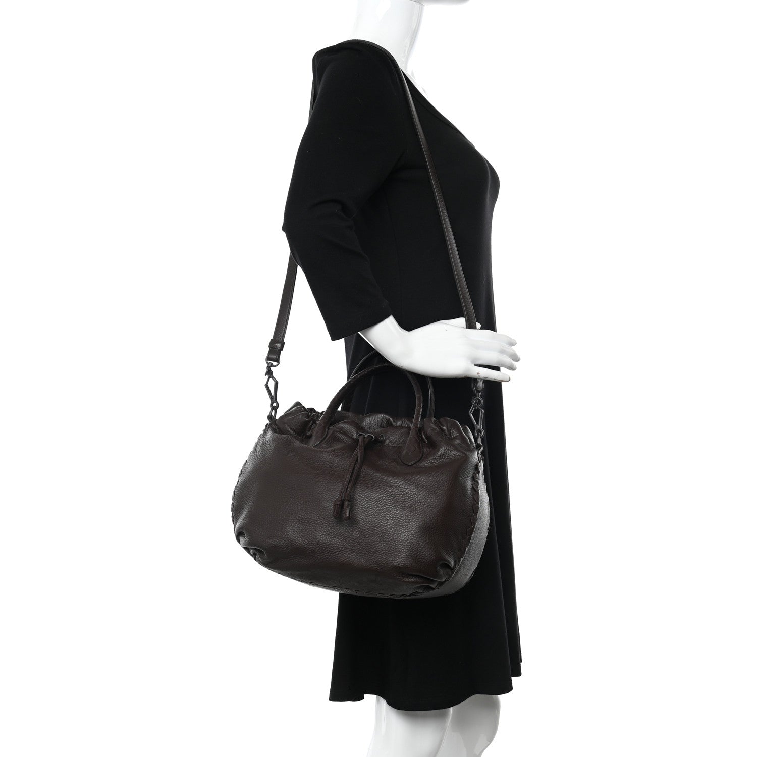Bottega Veneta Cervo Intrecciato Satchel Ebano 2 of 17