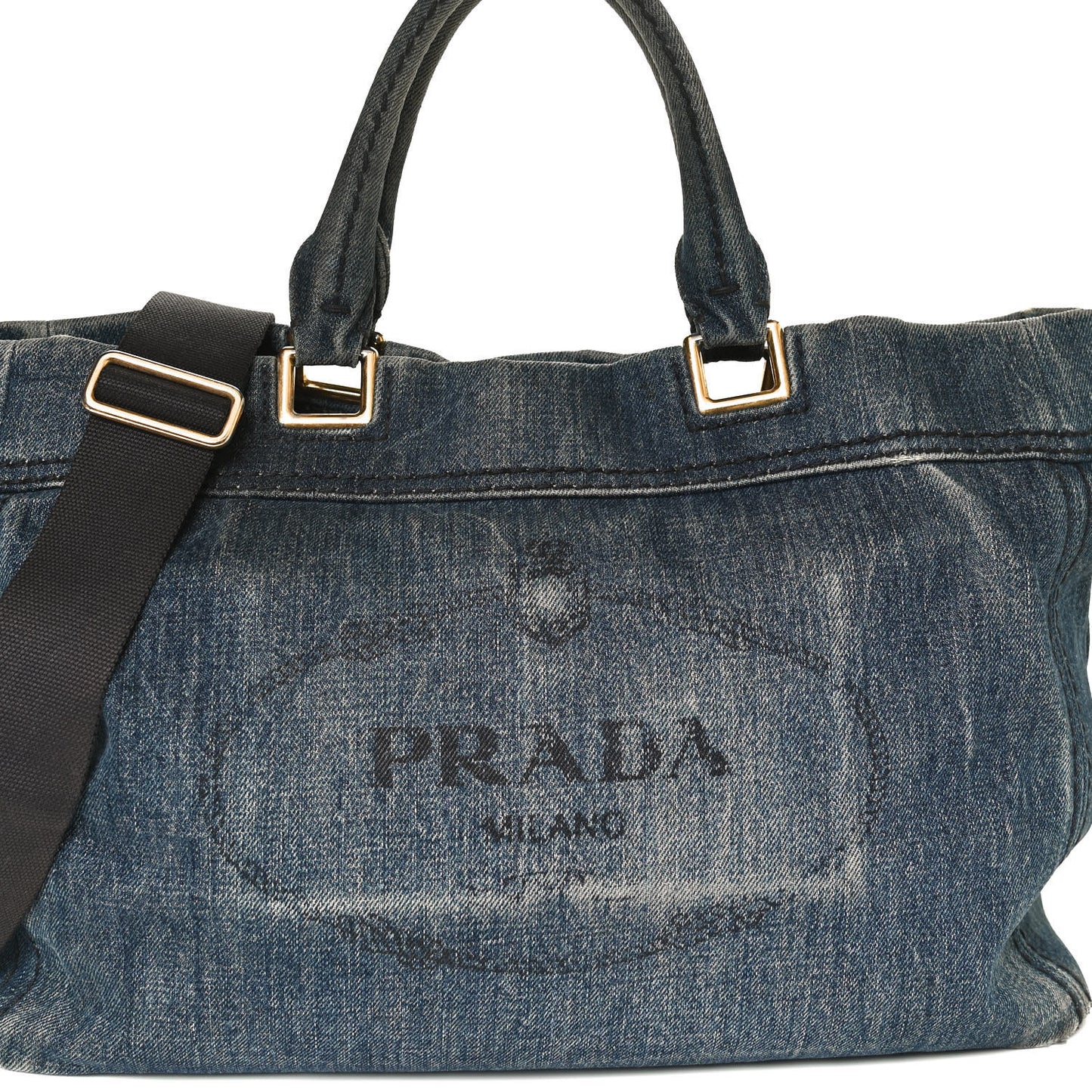 Denim Large Logo Shopping Tote