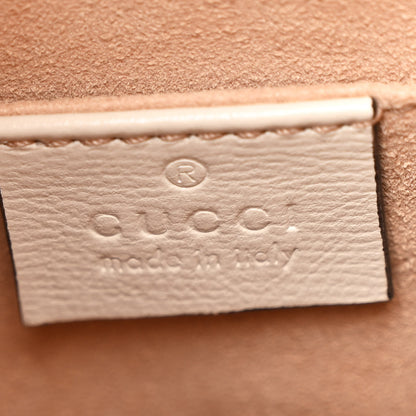 Gucci Monogram Textured Calfskin Horsebit 1955 Drawstring Bucket Bag Beige Mystic White 6 of 11