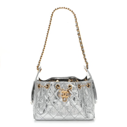Chanel Metallic Aged Calfskin Quilted Mini Chanel 25 Handbag Silver 1 of 11