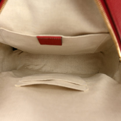 Gucci Pebbled Calfskin Soho Chain Backpack Hibiscus Red 5 of 10