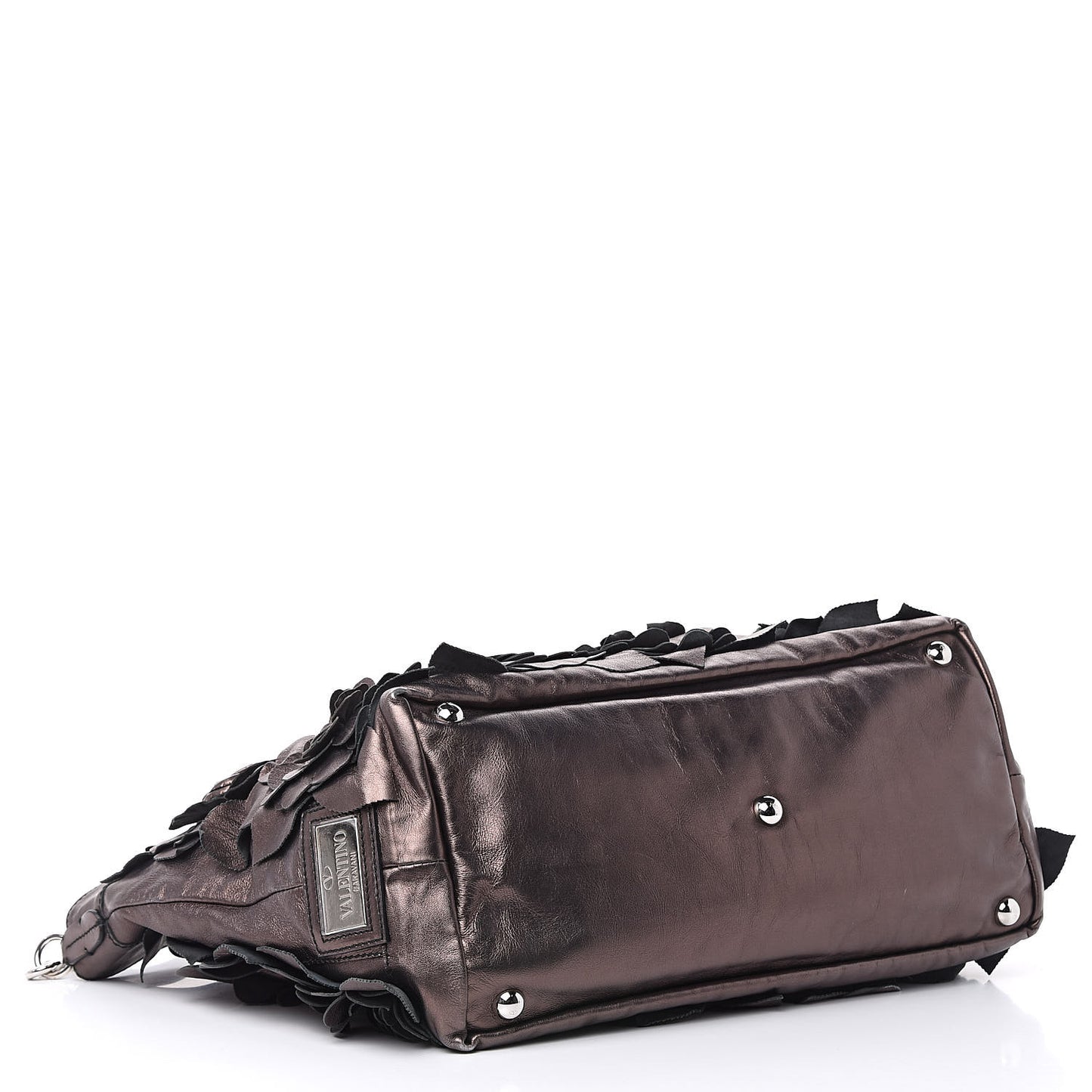 Metallic Nappa Floral Tote