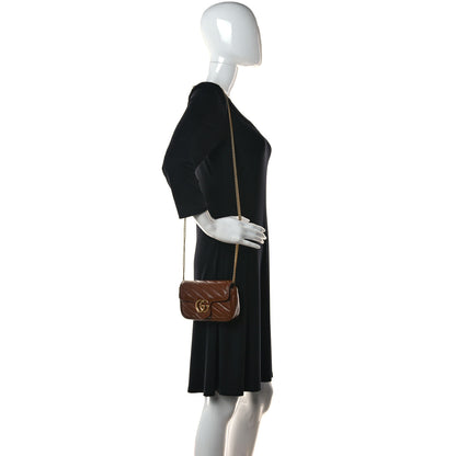 Gucci Azalea Calfskin Matelasse Diagonal Super Mini GG Marmont Shoulder Bag Cuir 2 of 9