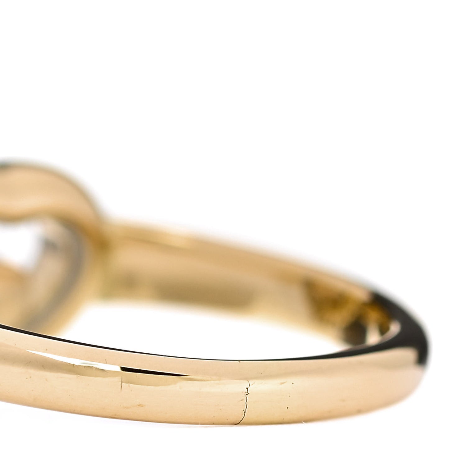 18K Yellow Gold Diamond Happy Heart Ring 52 6