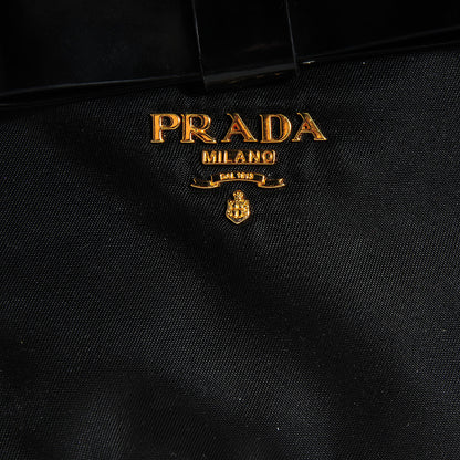 Prada Tessuto Nylon Spazzolato Bow Cosmetic Bag Nero Black 10 of 10