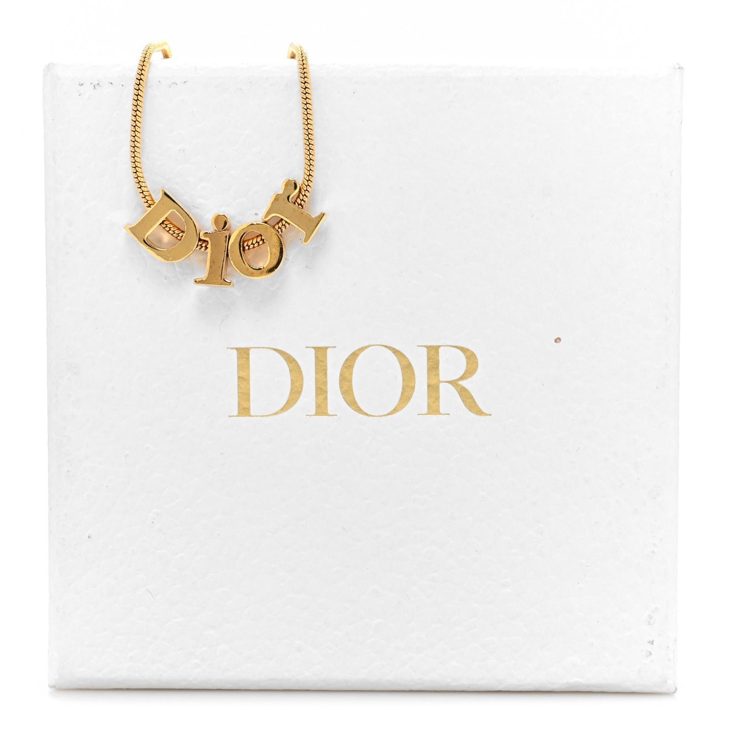 Metal Logo Necklace Gold