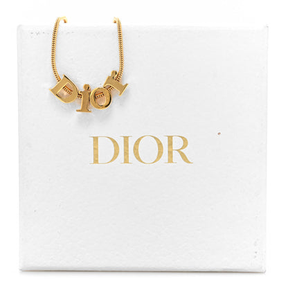 Christian Dior Metal Logo Necklace Gold 5 of 5