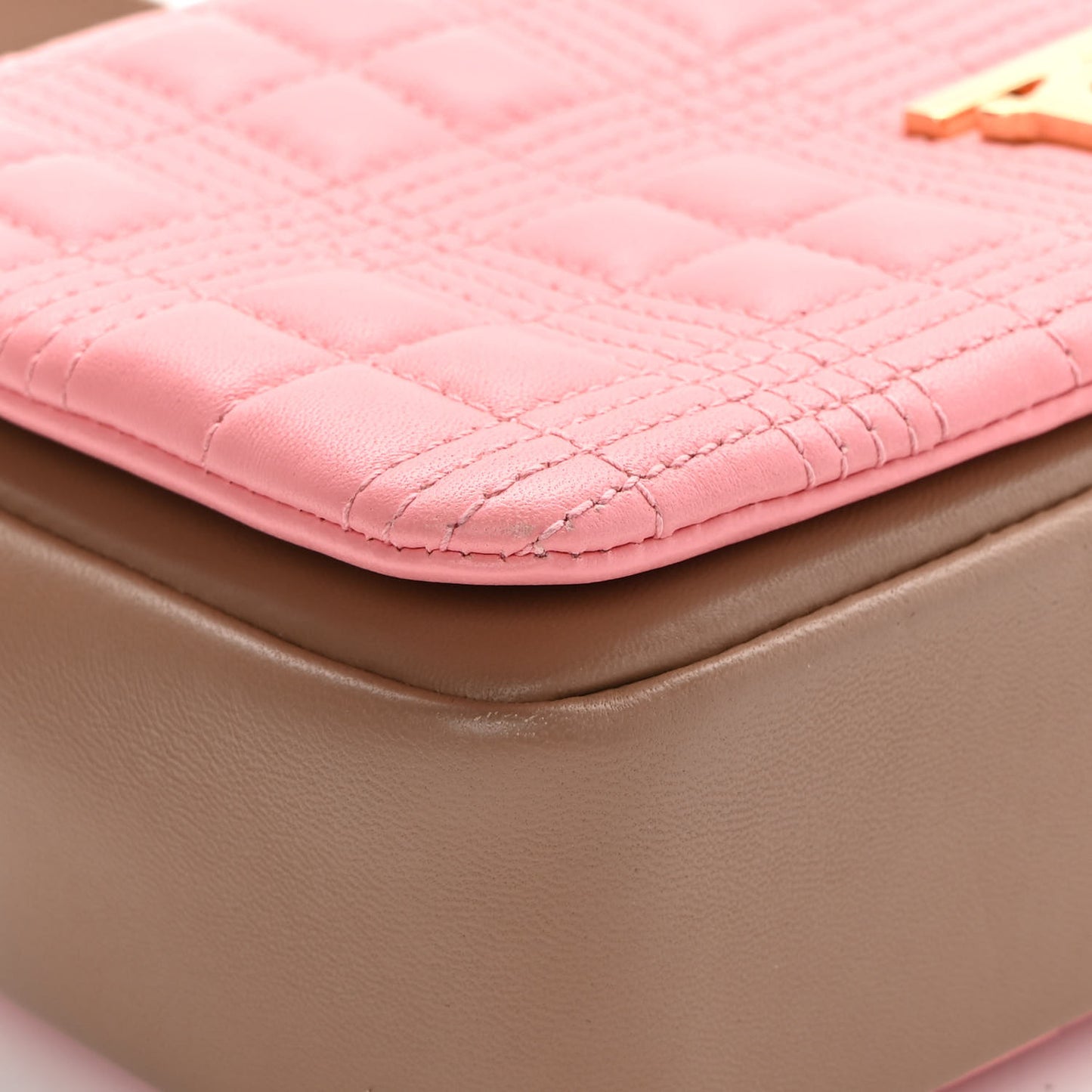 Lambskin Quilted Small Lola Bag Peony Camel
