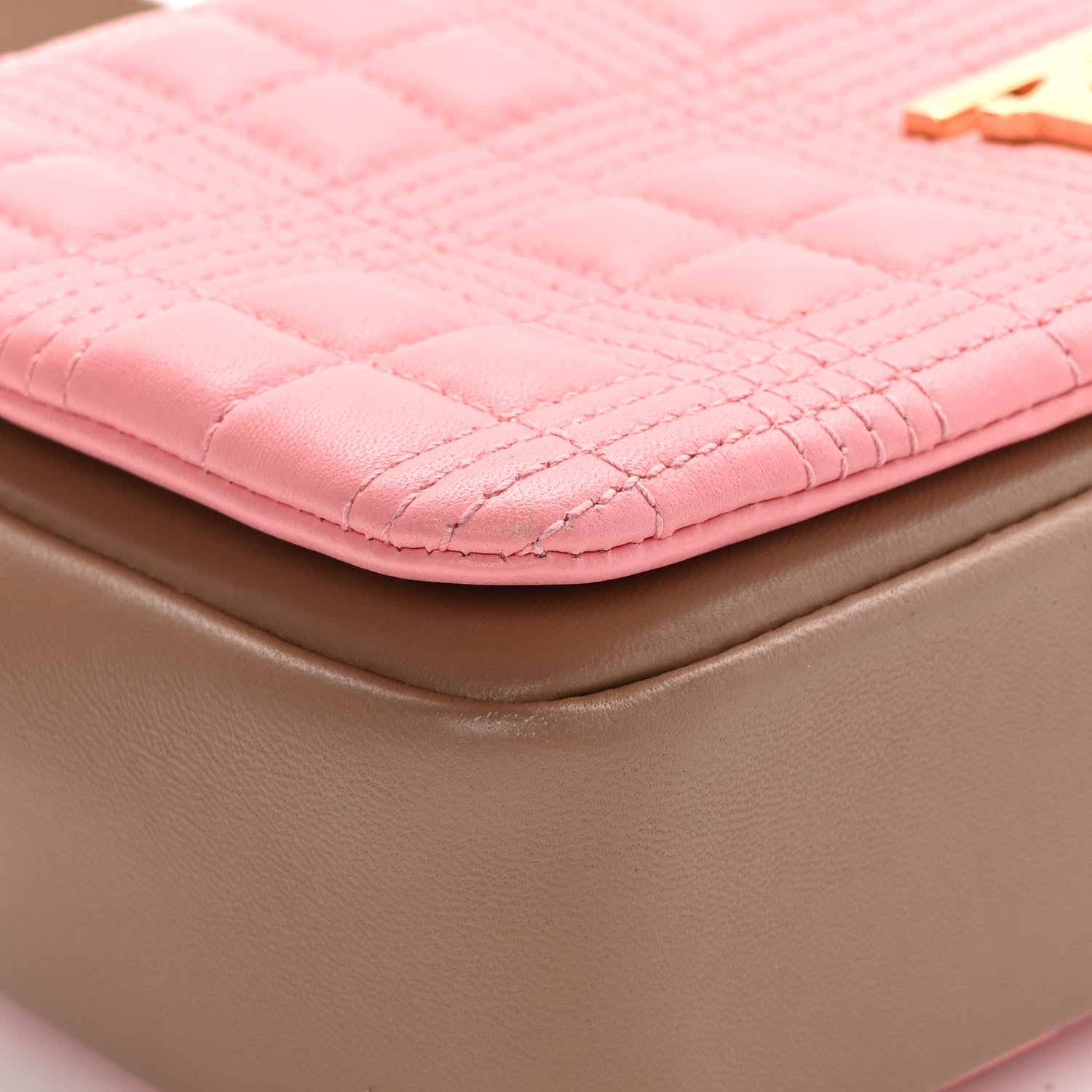 Burberry Lambskin Quilted Small Lola Bag Peony Camel 11 of 11