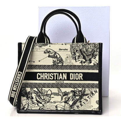 Christian Dior Calfskin Dioriviera Toile De Jouy Small Book Tote With Strap Latte Multicolor 9 of 9