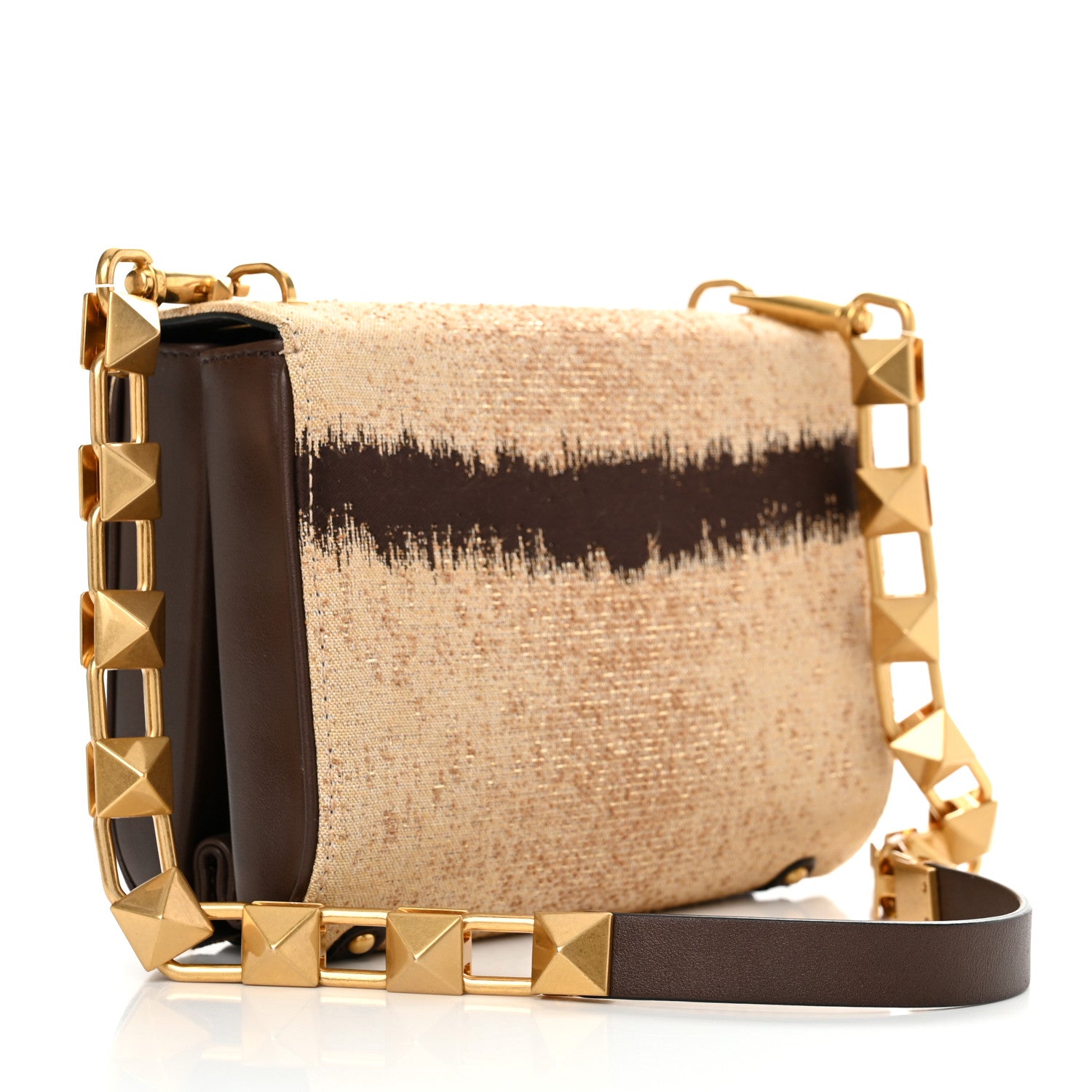 Valentino Garavani Canvas Bi-Color VLogo Stud Sign Shoulder Bag 3 of 9