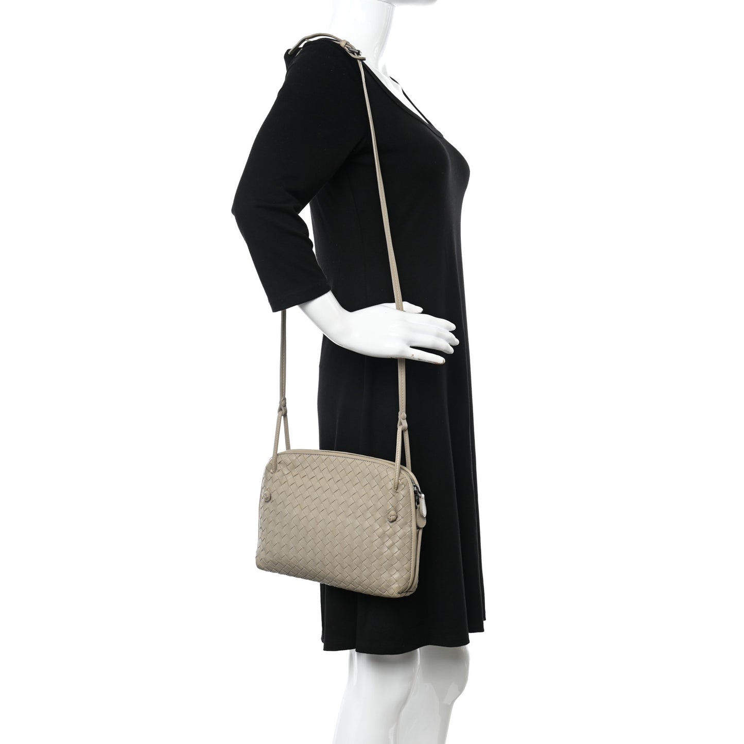 Nappa Intrecciato Nodini Crossbody Messenger Mink