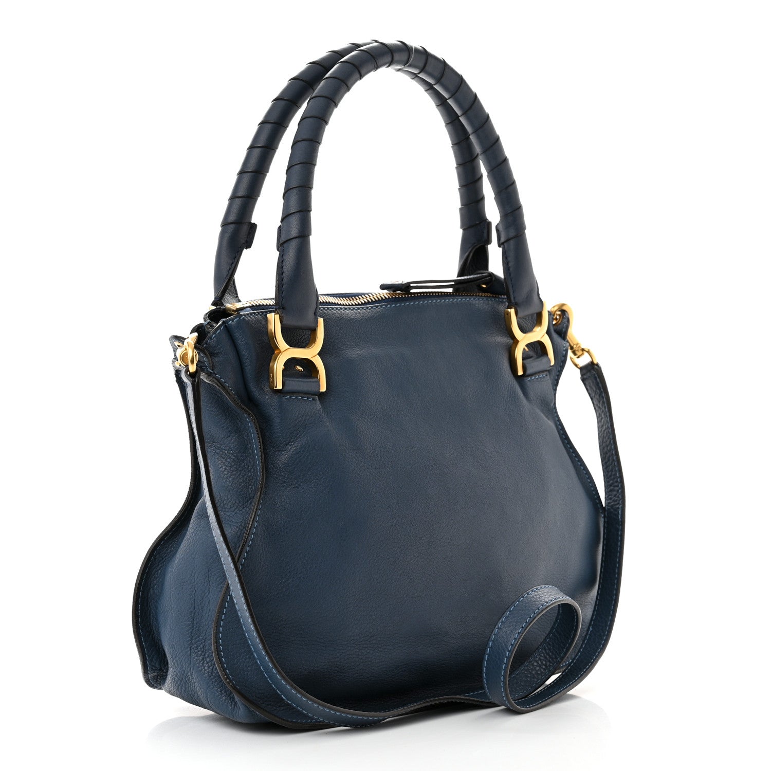 Chloe Calfskin Medium Marcie Satchel Royal Navy 3 of 11