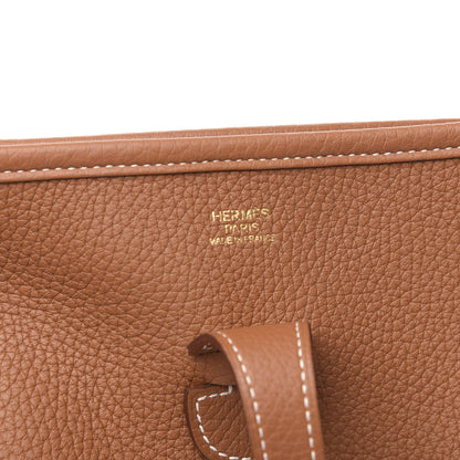Hermes Taurillon Clemence Evelyne III PM Gold 5 of 9