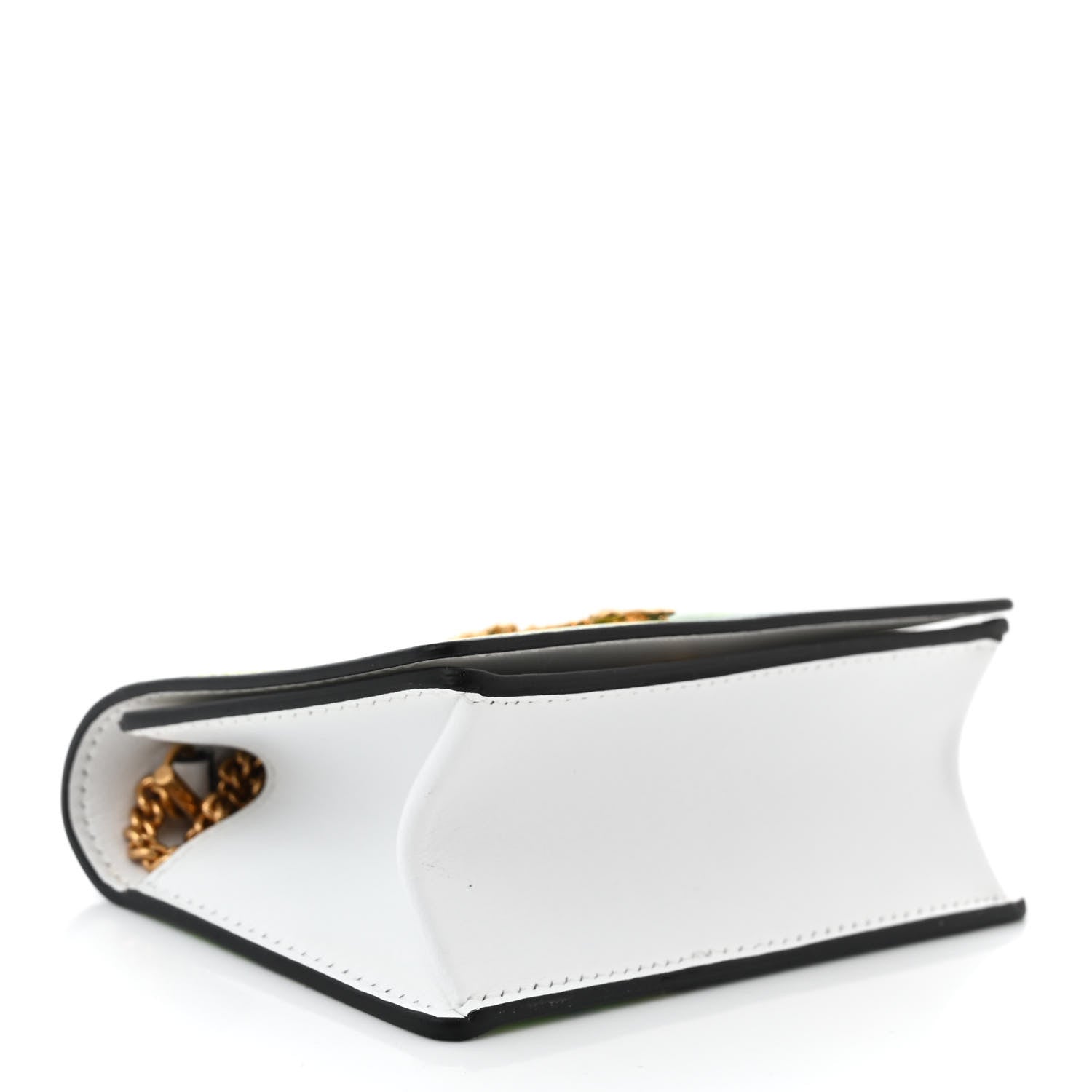 Versace Vitello Jungle Print Mini Virtus Chain Clutch Green White 4 of 10