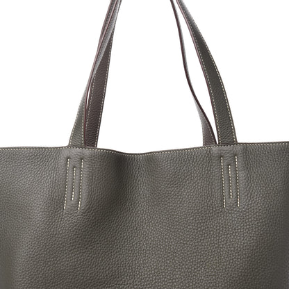 Hermes Taurillon Clemence Double Sens 36 Reversible Tote Etoupe Etain 15 of 16