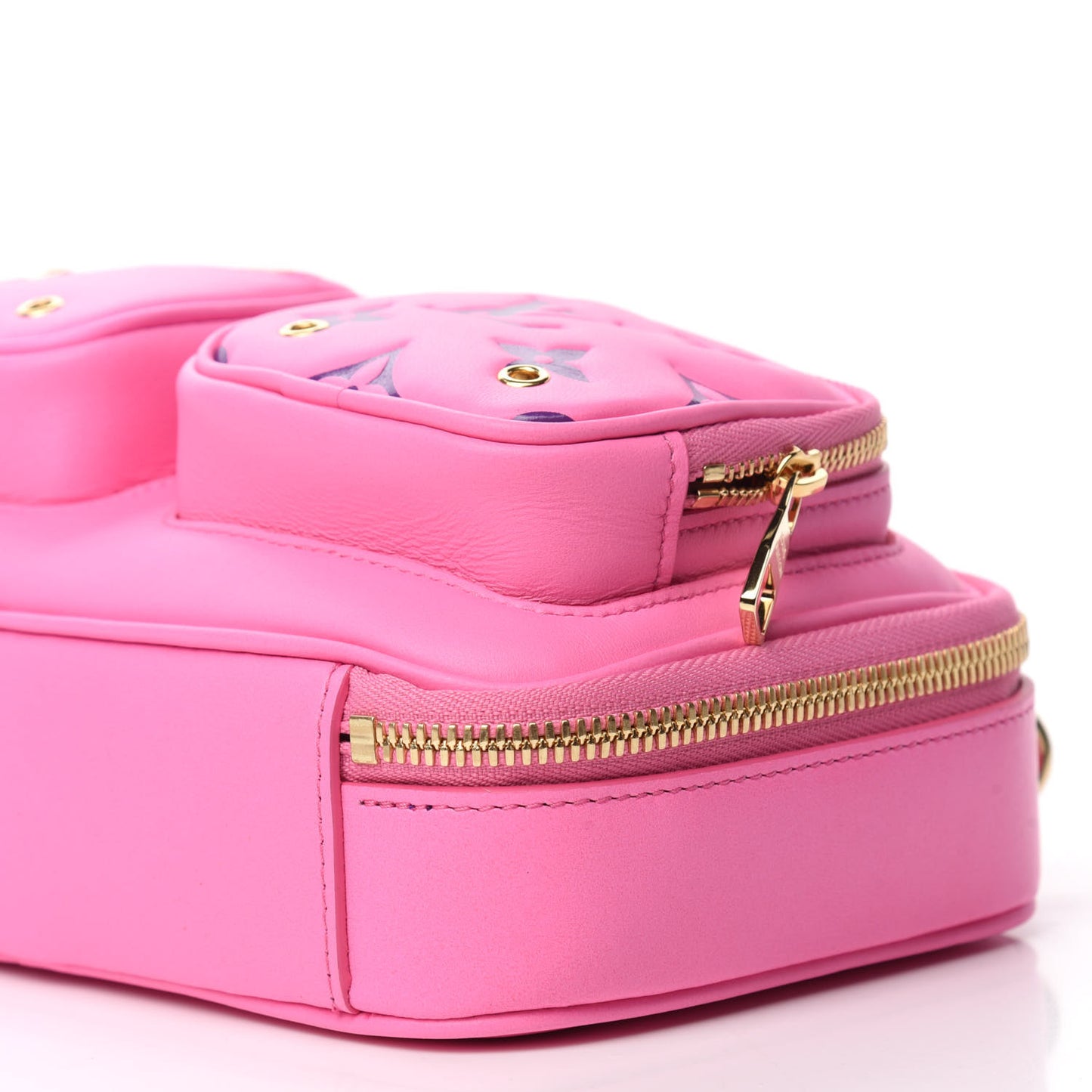 Calfskin Embossed Monogram Vuittamins Utility Crossbody Rose Violet