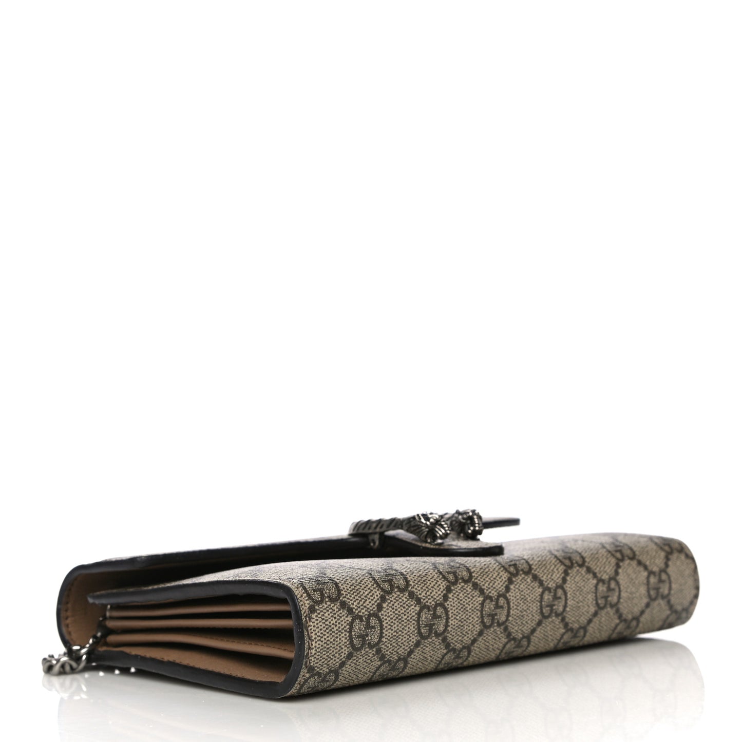 GG Supreme Monogram Mini Dionysus Chain Wallet Beige Taupe