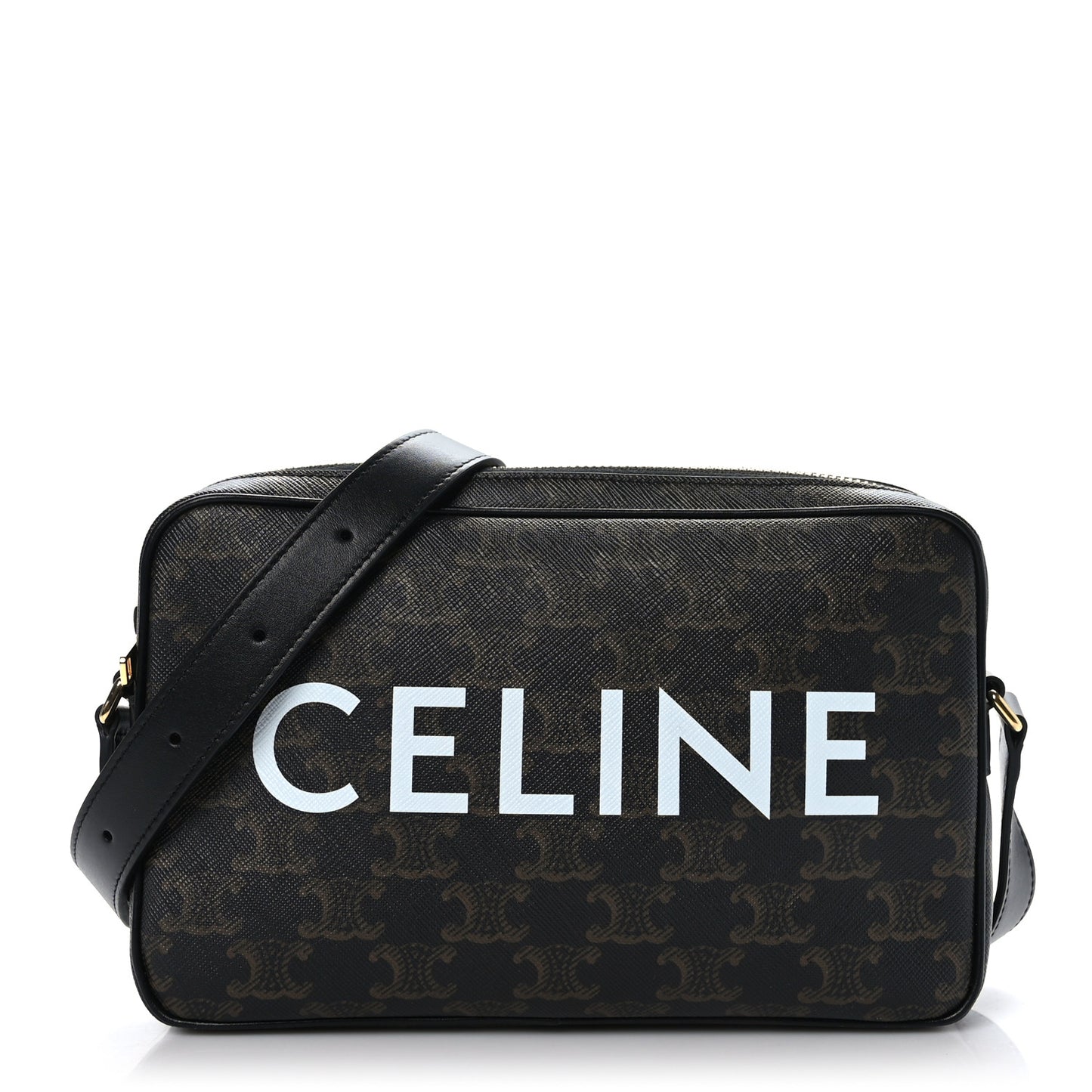 Triomphe Canvas Medium Messenger Bag Black