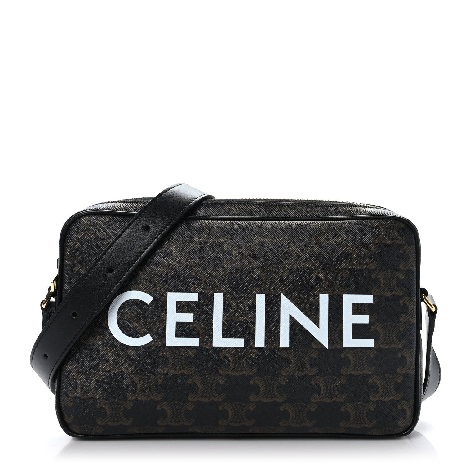 Celine Triomphe Canvas Medium Messenger Bag Black 1 of 10