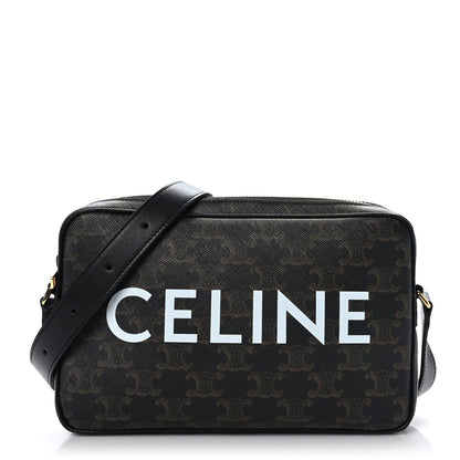 Celine Triomphe Canvas Medium Messenger Bag Black 1 of 10