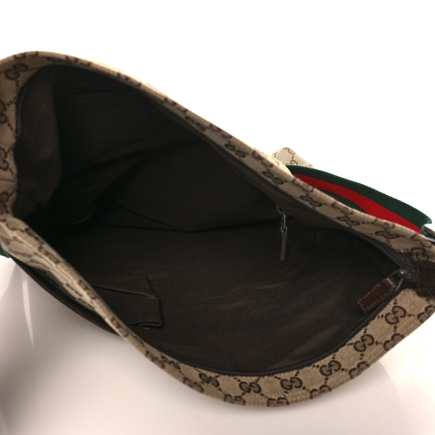 Gucci Monogram Web Medium Flat Messenger Bag Brown 5 of 9