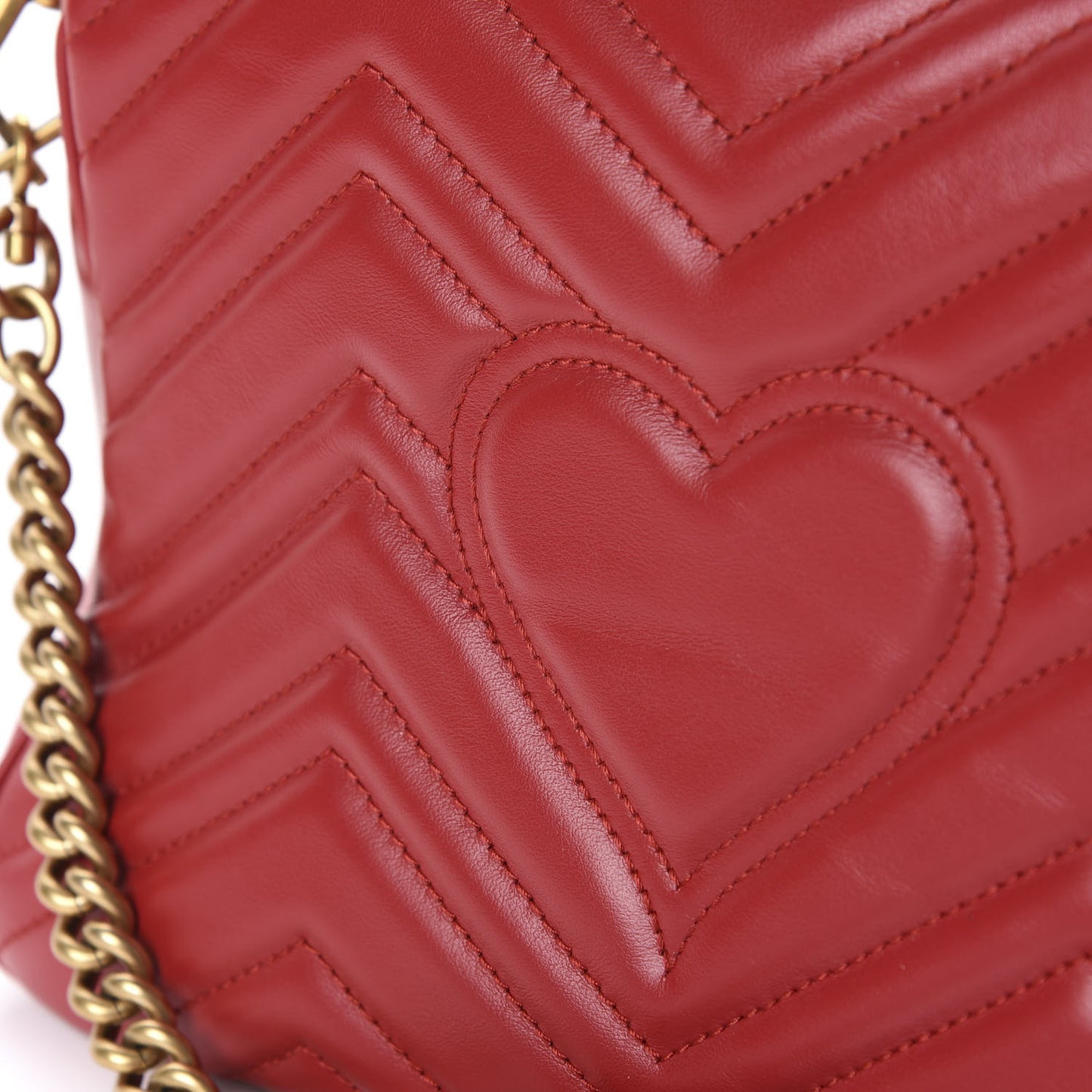 Calfskin Matelasse Small GG Marmont Top Handle Shoulder Bag Hibiscus Red