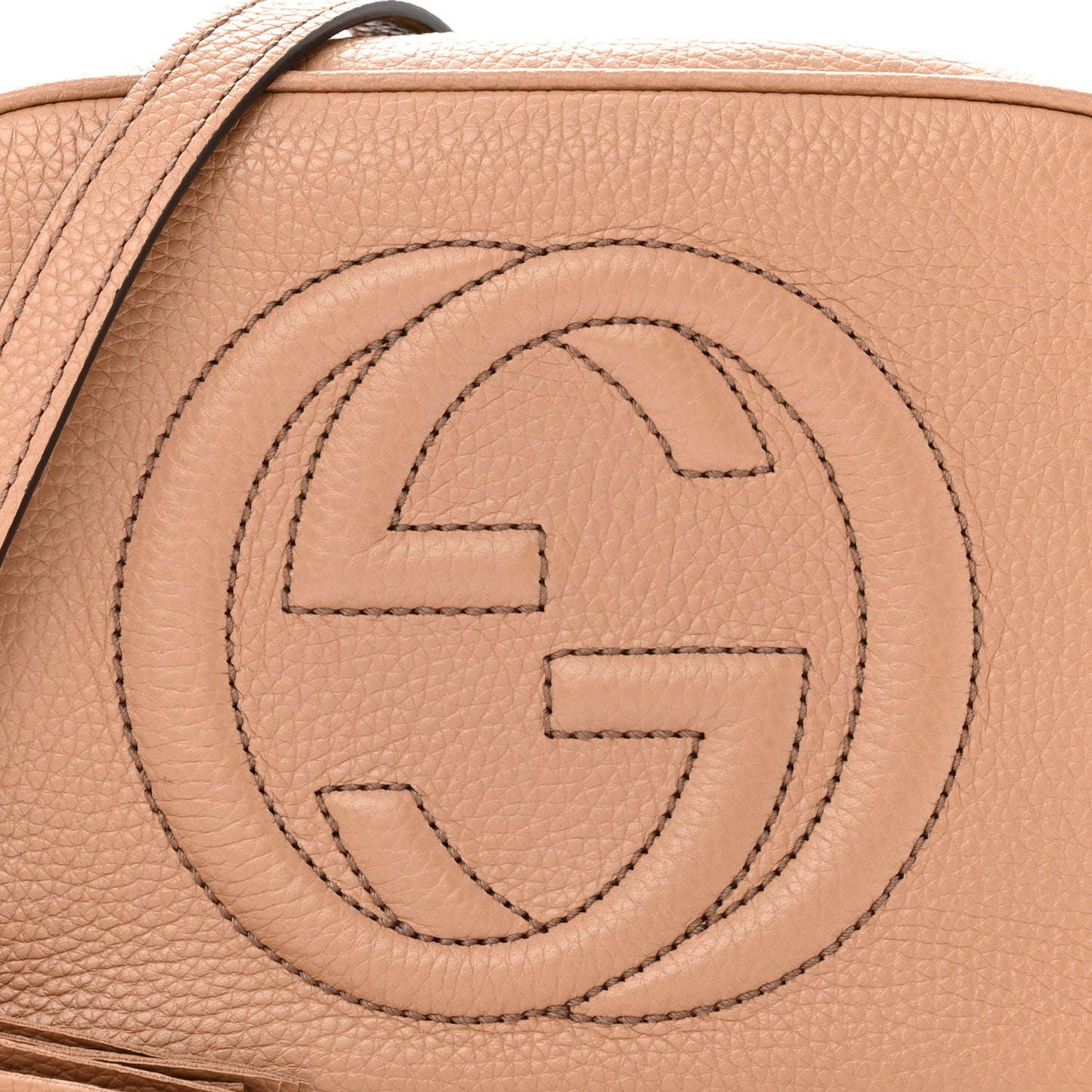 Pebbled Calfskin Small Soho Disco Bag Camelia