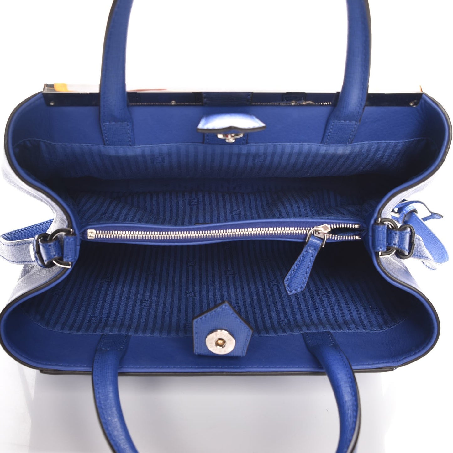 Vitello Elite Petite 2Jours Tote Blue Neon