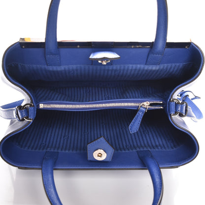 Fendi Vitello Elite Petite 2Jours Tote Blue Neon 6 of 8