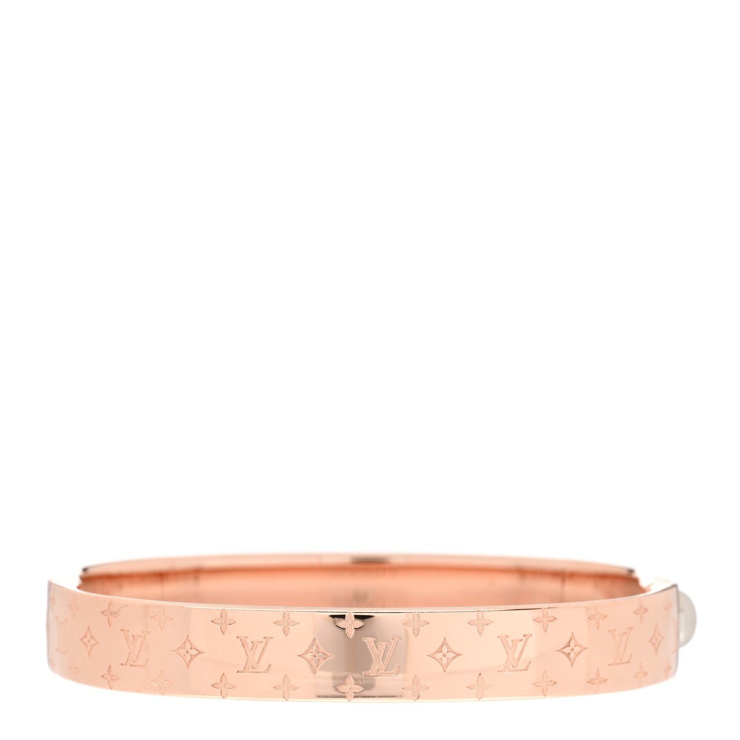 Louis Vuitton Brass Monogram Nanogram Cuff M Pink Gold 3 of 6