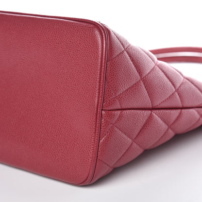 Chanel Caviar Quilted Medallion Tote Dark Pink 9 of 10