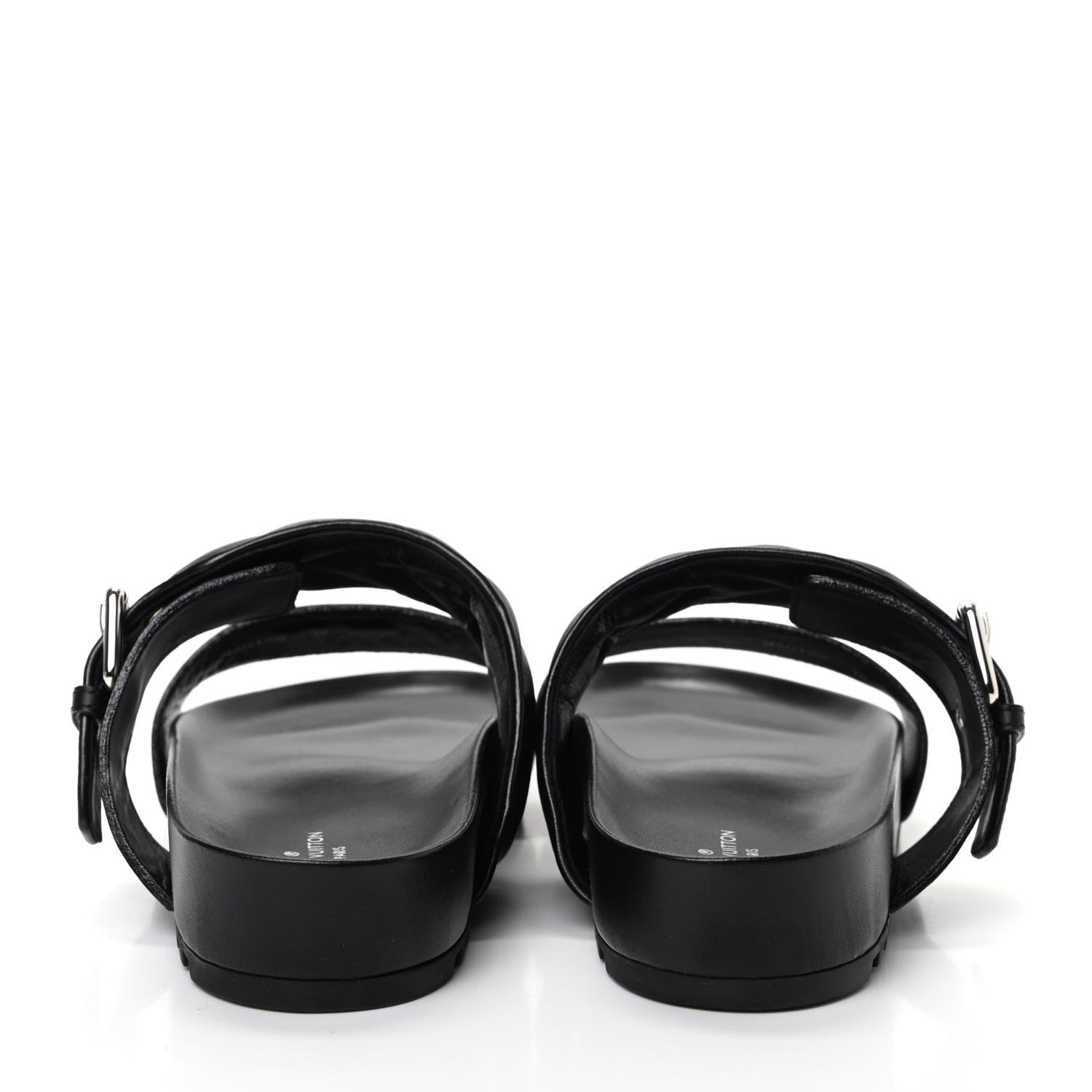 Louis Vuitton Calfskin New Wave Bom Dia Mule Sandals 38 Black 7 of 10