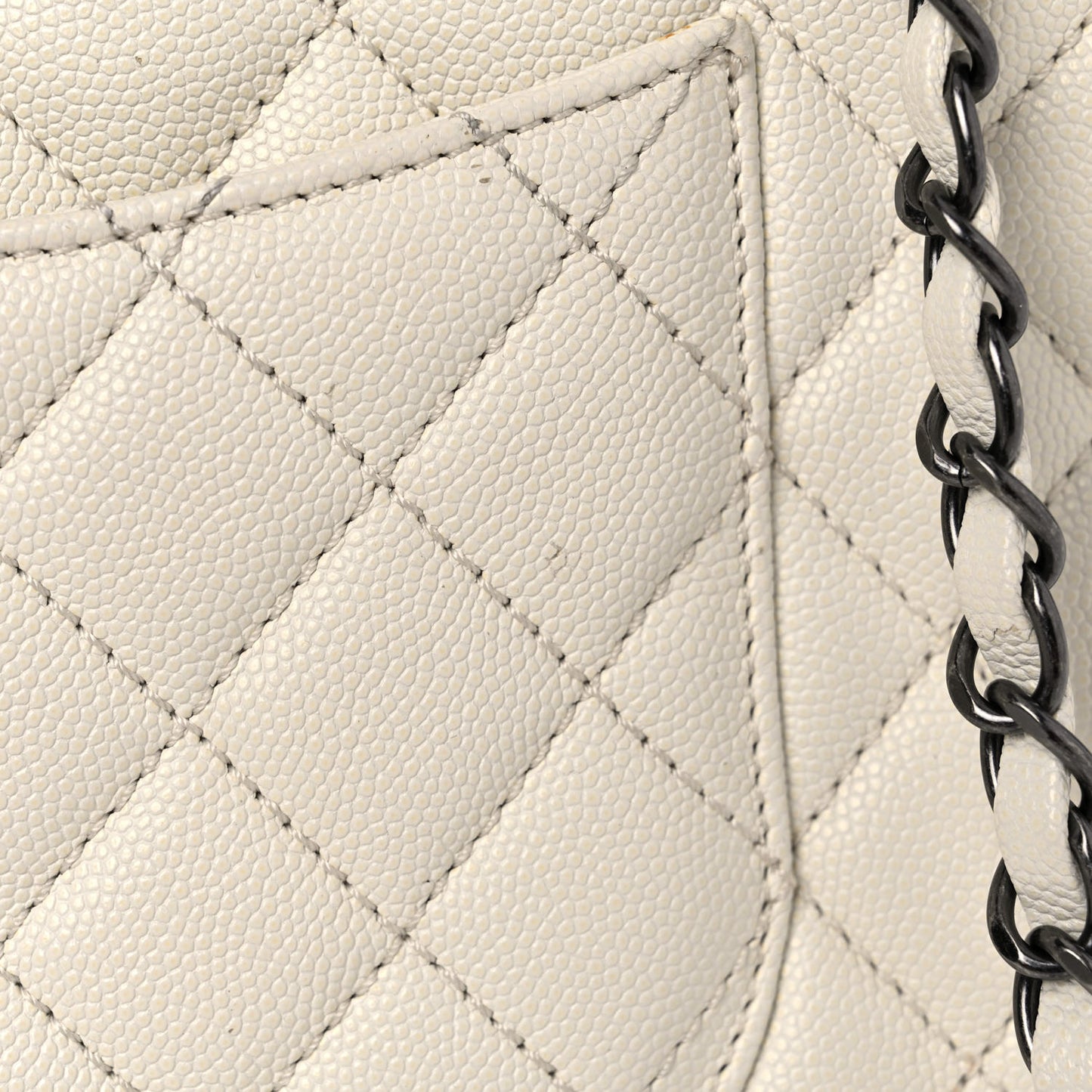 Caviar Lizard Quilted Small Coco Handle Flap Ivory