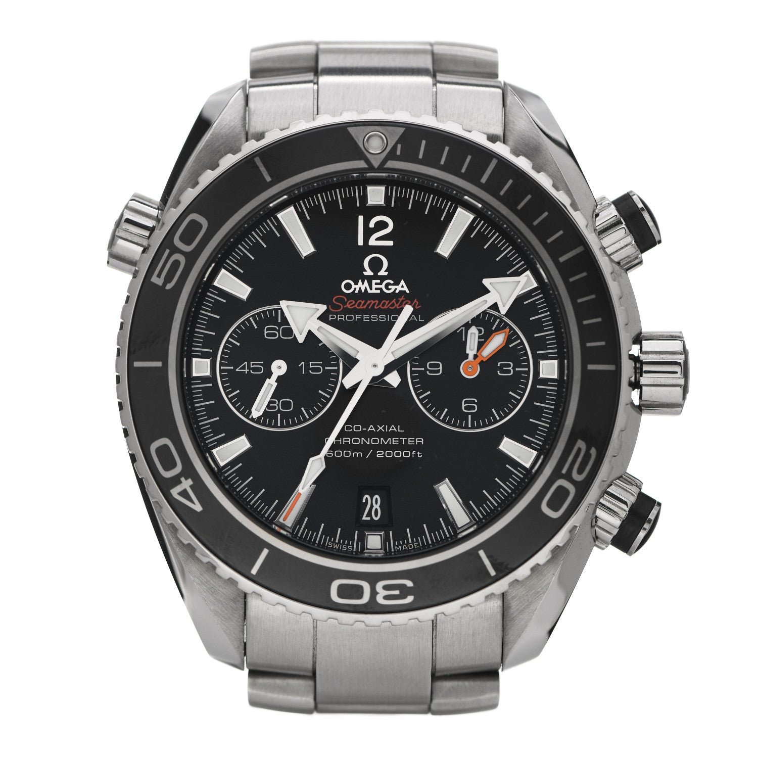 Omega Stainless Steel 46mm Seamaster Planet Ocean Chronograph Automatic Watch Black 232.32.46.51.01.003 1 of 5