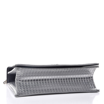 Christian Dior Metallic Patent Micro-Cannage Medium Diorama Flap Bag Silver 5 of 15