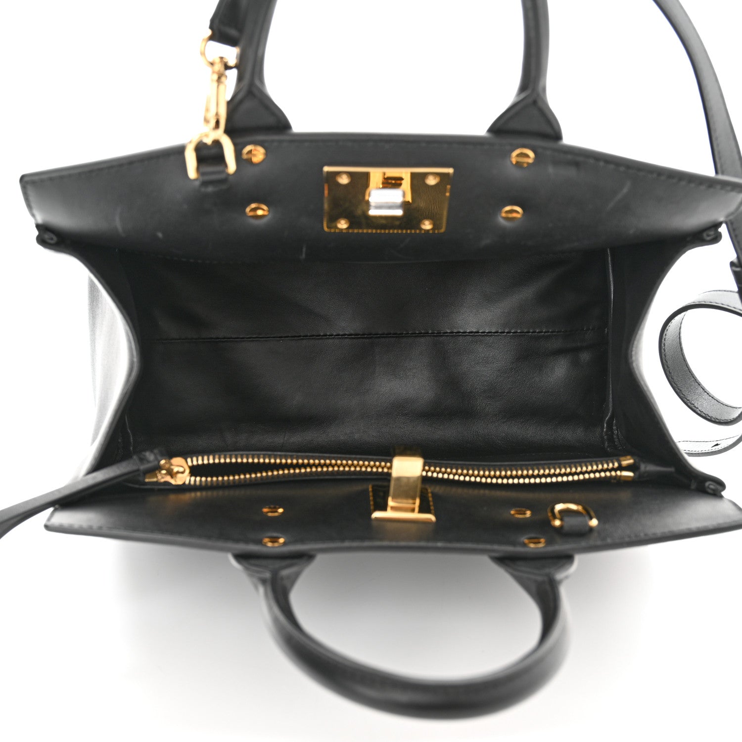 Salvatore Ferragamo Calfskin Medium Studio Bag Black 5 of 10