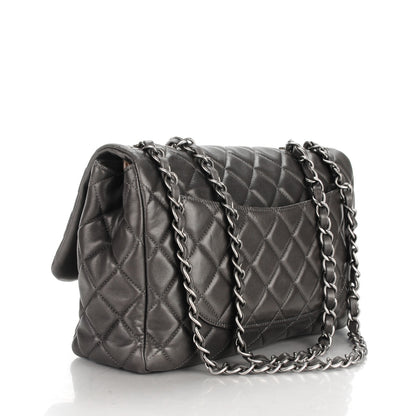 Chanel Lambskin Quilted Jumbo Single Flap Grey 3 of 8