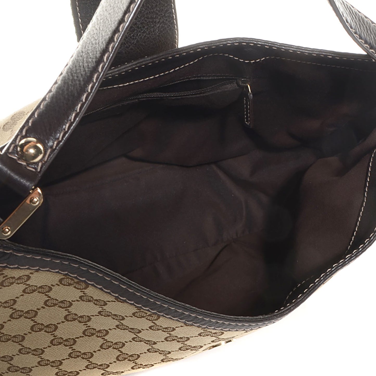 Monogram Large New Ladies Web Hobo Dark Brown