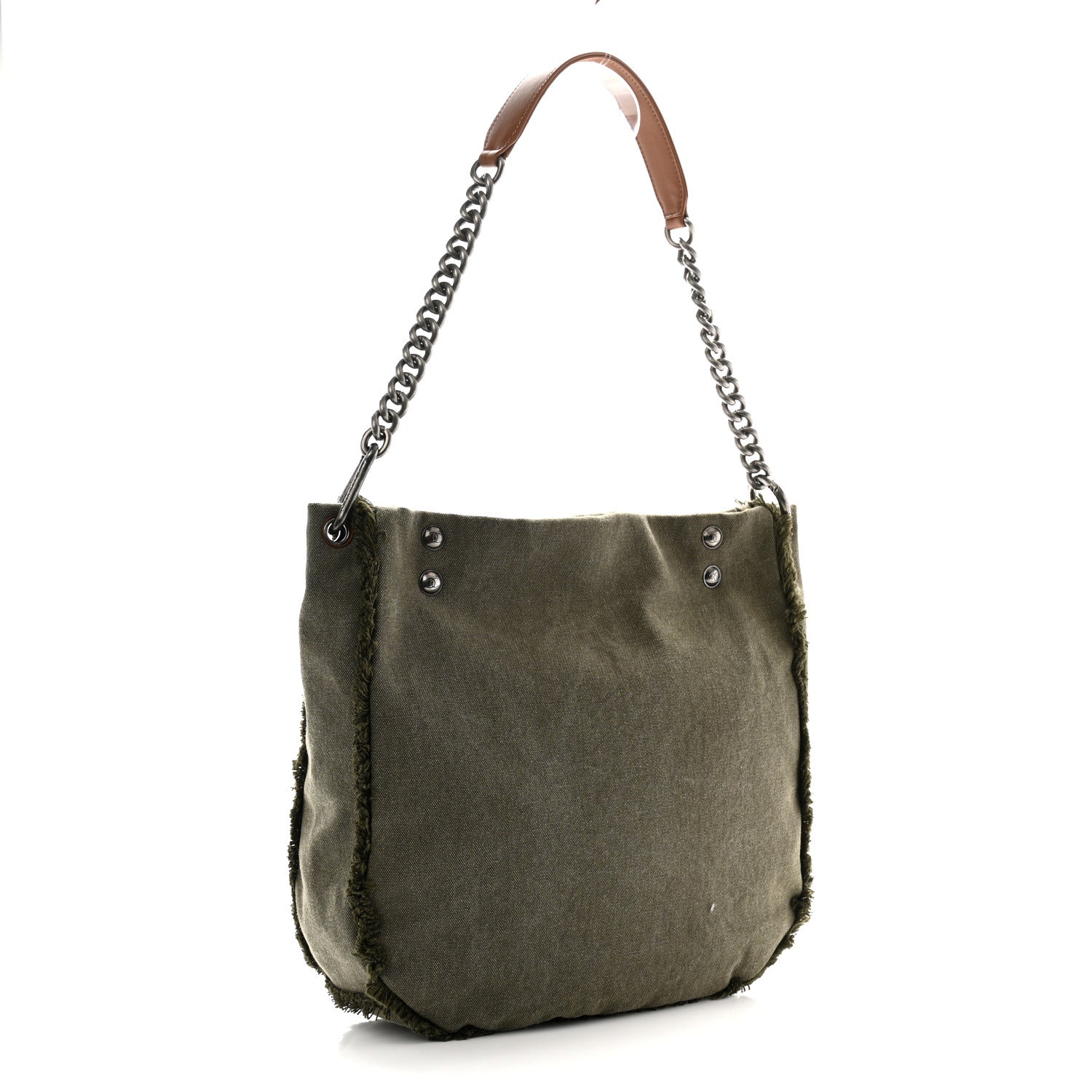 Chanel Canvas Sequins Cubano Trip Hobo Khaki 3 of 10