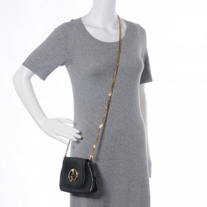 Gucci Pebbled Calfskin Small 1973 Chain Shoulder Bag Black 2 of 7