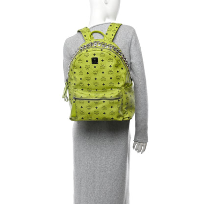 MCM Visetos Crown Stud Medium Stark Backpack Green 2 of 11