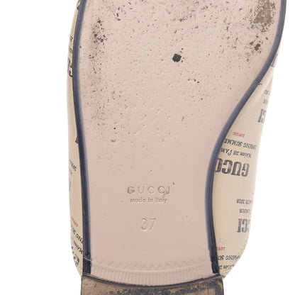 Gucci Calfskin Stamp Print Womens Princetown Slippers 37 Soy Black 6 of 9