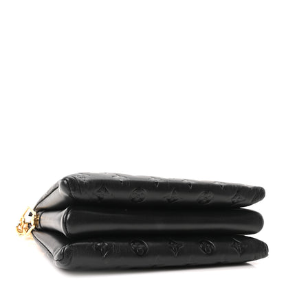Louis Vuitton Lambskin Embossed Monogram Coussin PM Black 4 of 9
