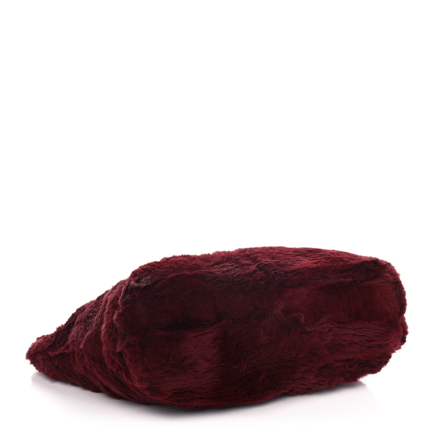 Rabbit Fur Shoulder Bag Burgundy