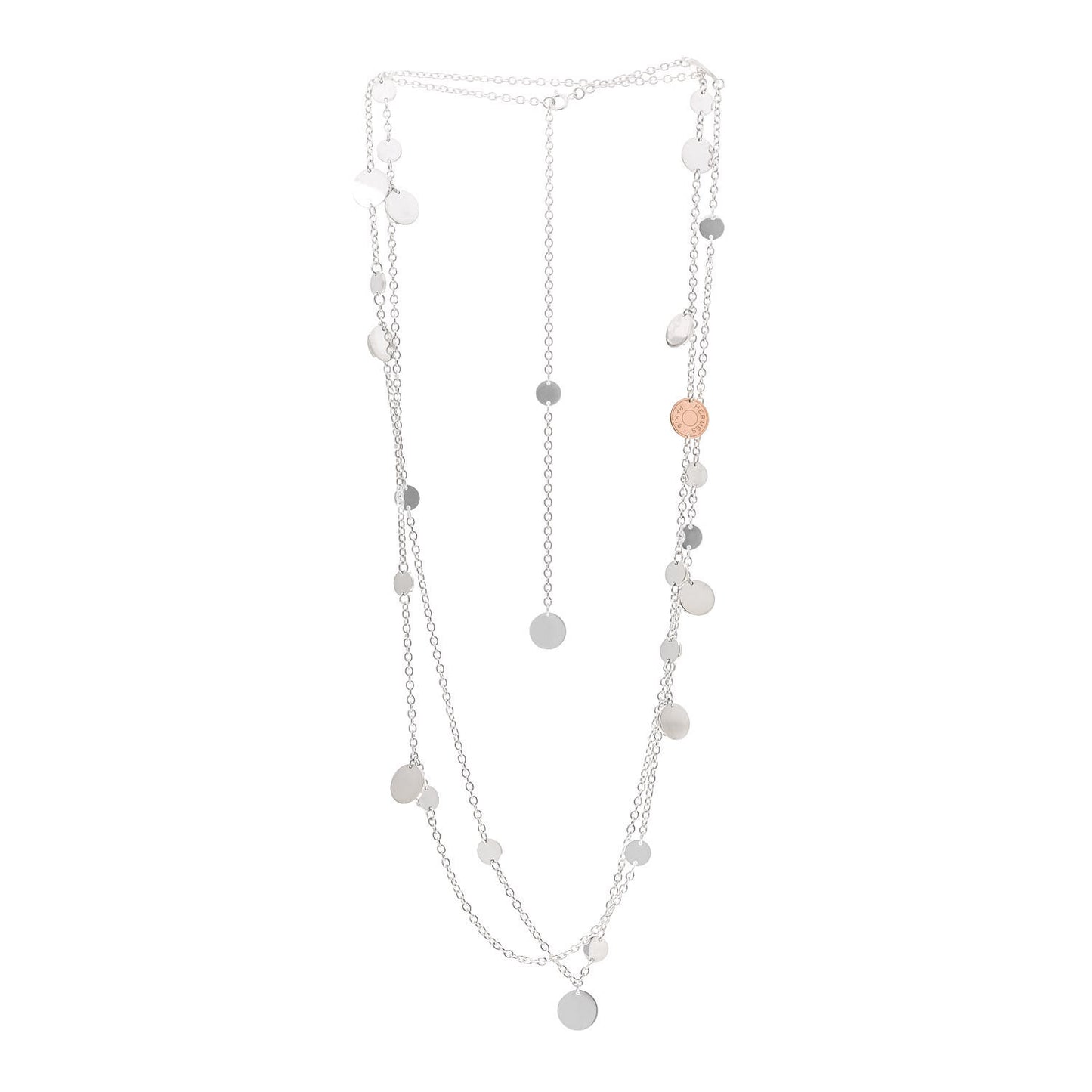 Sterling Silver 18K Rose Gold Confettis Long Necklace 120