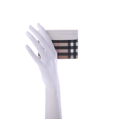 Burberry Vintage Check Calfskin Sandon Card Case White 2 of 7