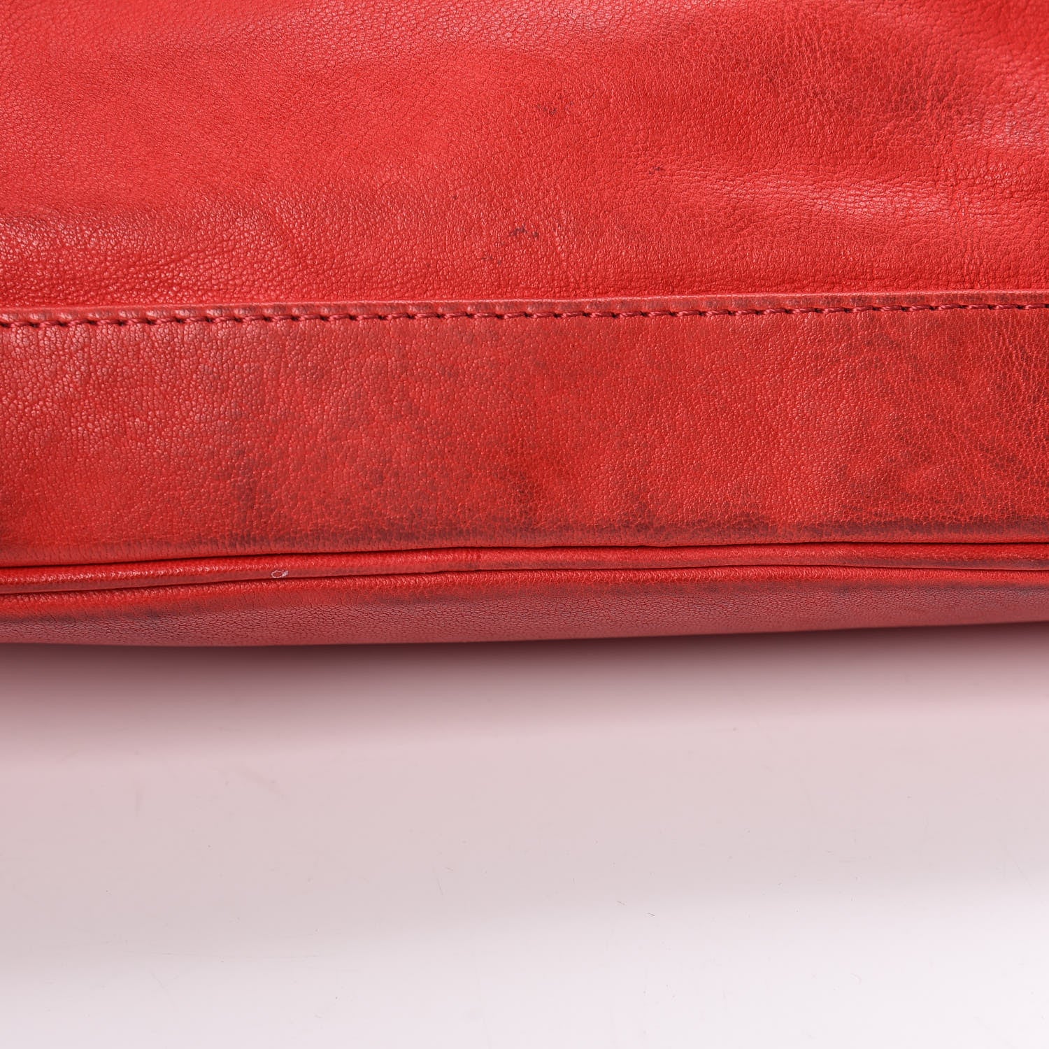 MCM Lambskin Fox Fur Small Stark Insignia Backpack Red 12 of 18