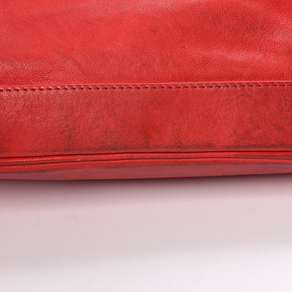 MCM Lambskin Fox Fur Small Stark Insignia Backpack Red 12 of 18